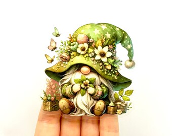 Forest Gnome Sticker: Spring Garden Vinyl Decal (3 inch)