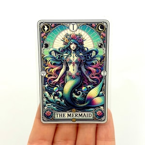 Adesivo de cartas de tarô da sereia, adesivos de vinil náutico, adesivos legais e populares da moda para oceano
