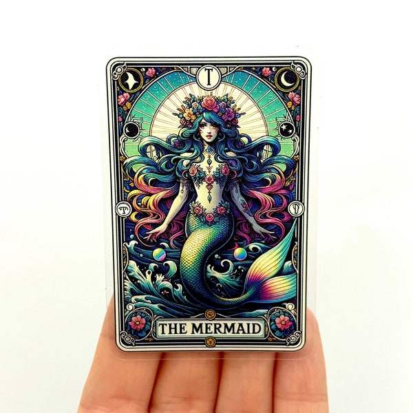 La sirena Tarot Card pegatina pegatinas de vinilo náuticas Cool Popular pegatinas de moda del océano