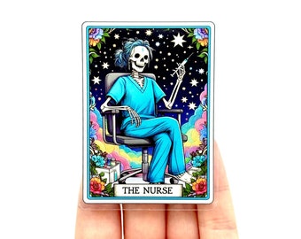 Autocollant en vinyle pour carte d'infirmière squelette sarcastique - Santé mentale