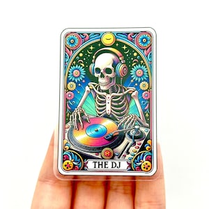Sticker carte tarot sarcastique Stickers vinyle squelette stickers musique Cool populaire tendance Stickers colorés