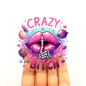 Crazy bitch sticker sassy sticker funny vinyl stickers dandelion sticker Adult Humor