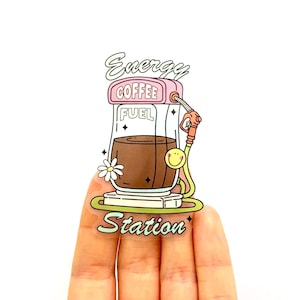 Energy coffee Station Waterproof Sticker Caffeinated Stickers Coffee stickers coffee lover Sticker Coffee vinyl sticker