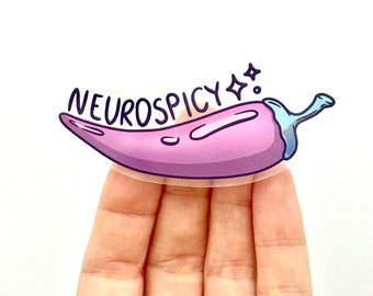 Neurospicy Pepper Sticker: Glossy Vinyl Decal (3 inch)