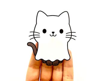 Ghost cat Stickers trick or black cat  sticker cute stickers cute cat stickers spooky sticker