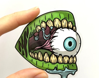Sticker Zombie Eyeball: glanzend vinyl Gothic Apocalypse