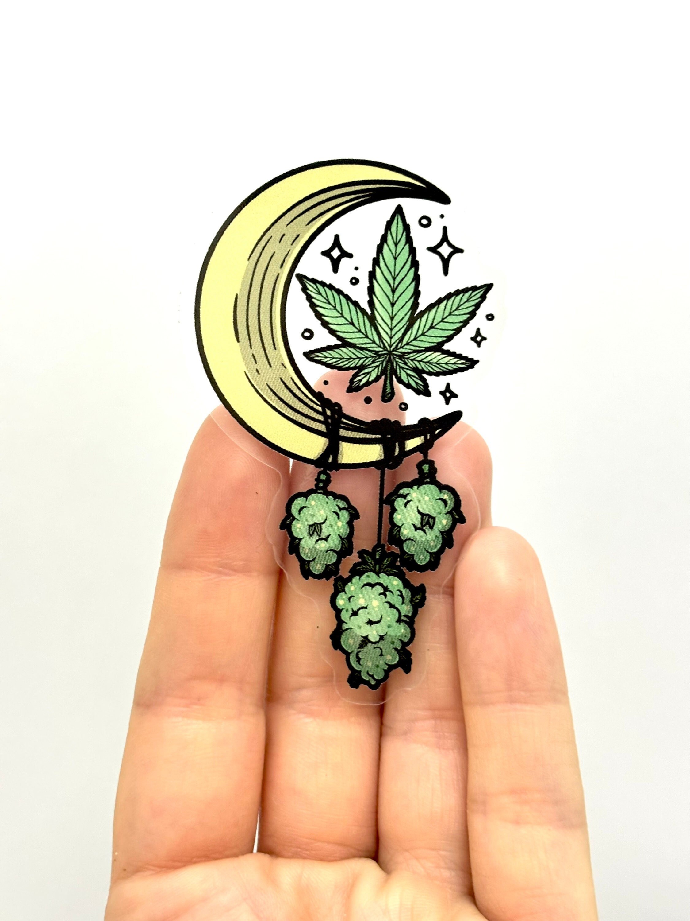 Autocollant Sticker Cannabis 11x9,5 Cm - Décoration Auto, Moto, Casque