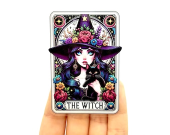 Adesivo per carte dei tarocchi della strega Adesivi magici Adesivo in vinile colorato Witchy