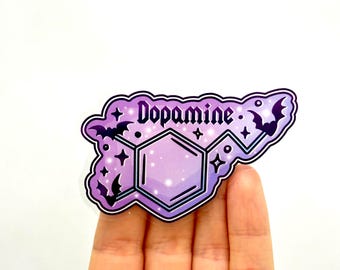 Adesivo de molécula de dopamina: decalque de vinil gótico neurodivergente