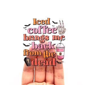 Iced Coffee Vinyl Sticker: Glossy Design, Indoor/Outdoor Use