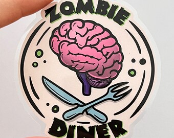 Zombie sticker zombie hersenen apocalyps stickers einde van het wereldtijdschrift