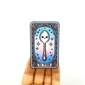 De lepelstickers chronische ziektestickers Geestelijke gezondheid sticker Verspil geen lepels stickers messticker tarotkaartsticker