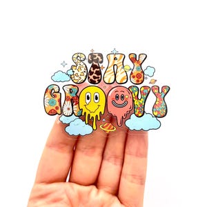 Stay Groovy Sticker: Retro Hippie Vinyl Decal