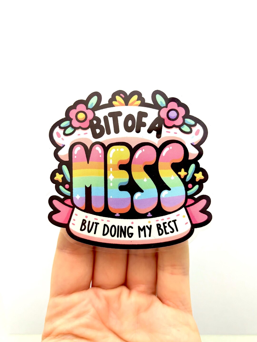 Bit of a Mess Vinyl Sticker: Funny Mom Quote, Sarcastic Humor - Etsy