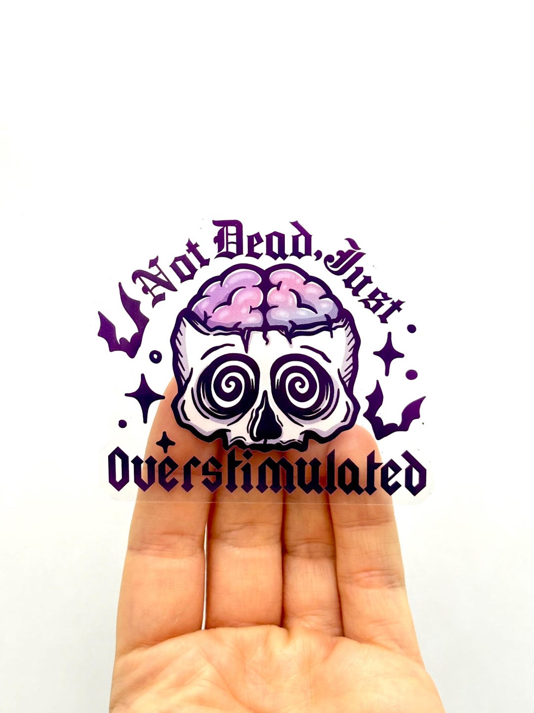 Overstimulated Stickers Mental Health Sticker Skull Stickers ADHD ...