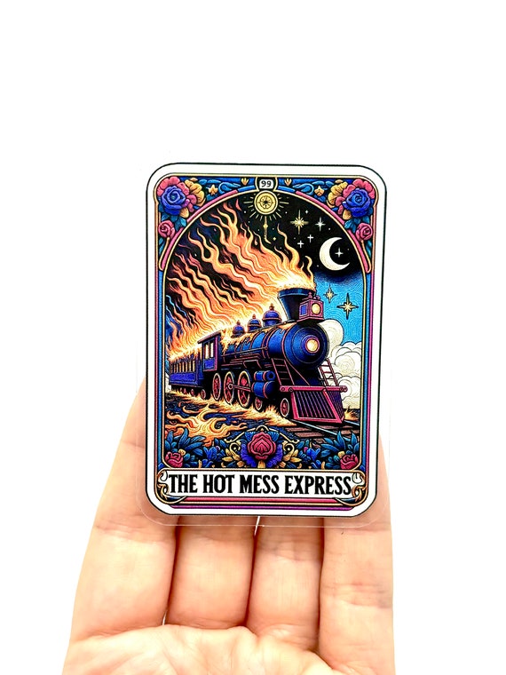 Hot Mess Express Tarot Vinyl Sticker - Funny Mom Quote