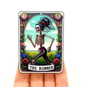 Der Läufer Tarot-Kartenaufkleber Übung Skelett-Vinylaufkleber Coole beliebte trendige bunte Aufkleber