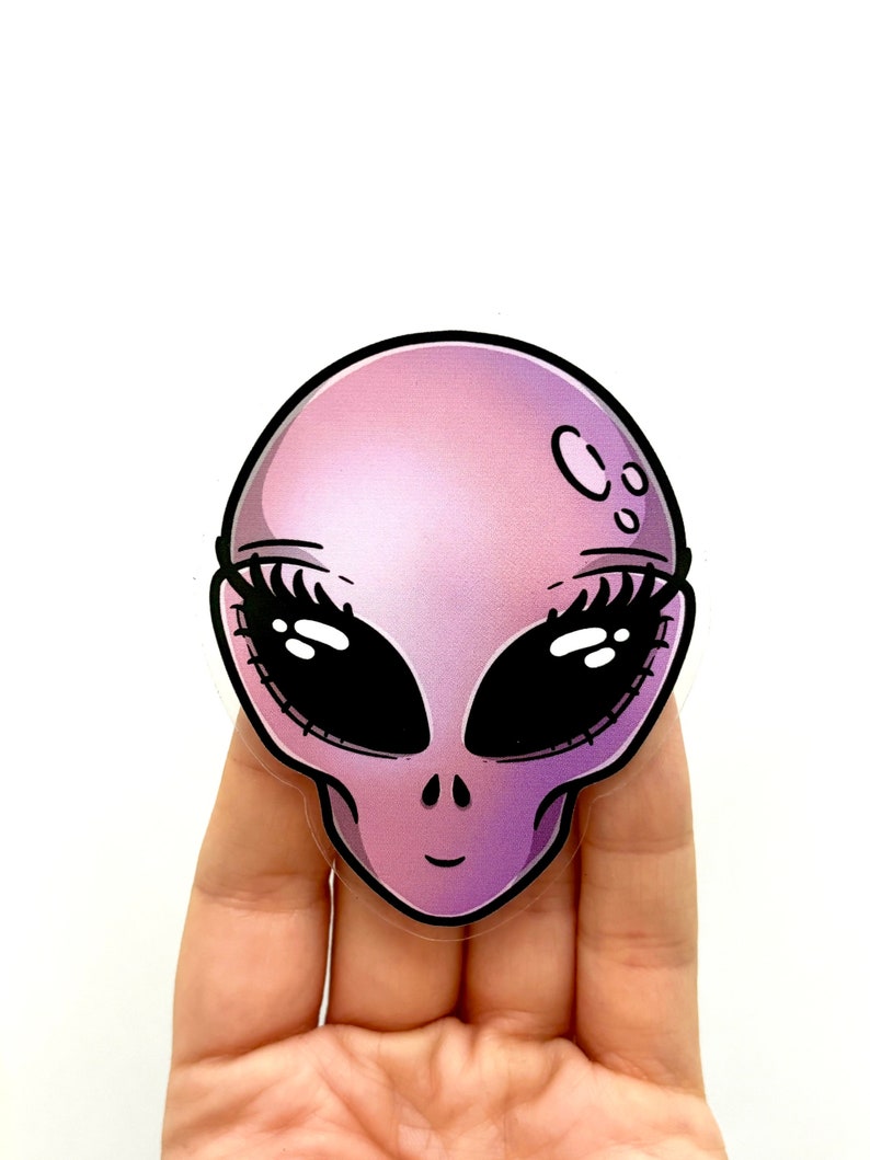 Glossy Alien Vinyl Sticker: Galaxy Space Decal - Etsy