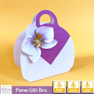 Purse Box SVG Template, Paper Orchid SVG, Printable PDF