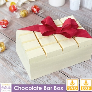 Barra de chocolate en caja pequeña SVG, caja de regalo SVG, barra de chocolate 3D, barra de chocolate de papel, svg 3D, caja svg, regalo del Día de la Madre, Día de San Valentín
