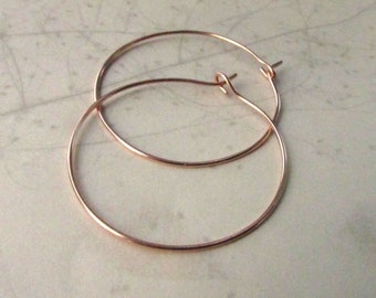 Rose Gold Hoops, 14k Gold Filled Earrings, Hand Forged Large 2in Hoops RTS - Medium Size MTO On Request