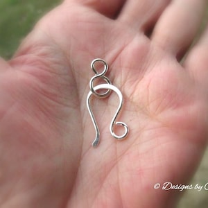 Sterling Silver Hook & Eye Clasp 16ga Hand Forged Metalwork Component, Bright or Oxidized Made to Order image 4