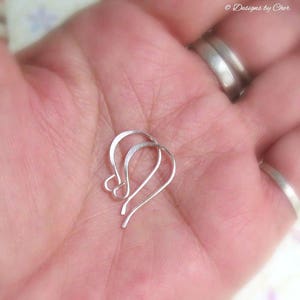 Handmade Rose Gold Classic Earwires, 20ga Artistic Wire 3pr Jewelry Components, Handmade Earring Findings image 4