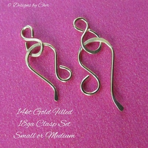 Gold Filled Hand Forged Clasps Yellow 20-16ga Rose 18ga Petite Hook & Eye Sets for Jewelry Making image 4