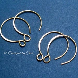 Hand Forged 14kt Gold Filled Hoopy Earwires 2pr Hammered (20ga) Balloon Hooks Artisan Made to Order