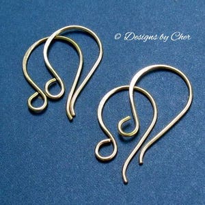 Hand Forged Gold Filled Earwires, Classic French Hooks (2pr) Artisan Made to Order Jewelry Findings