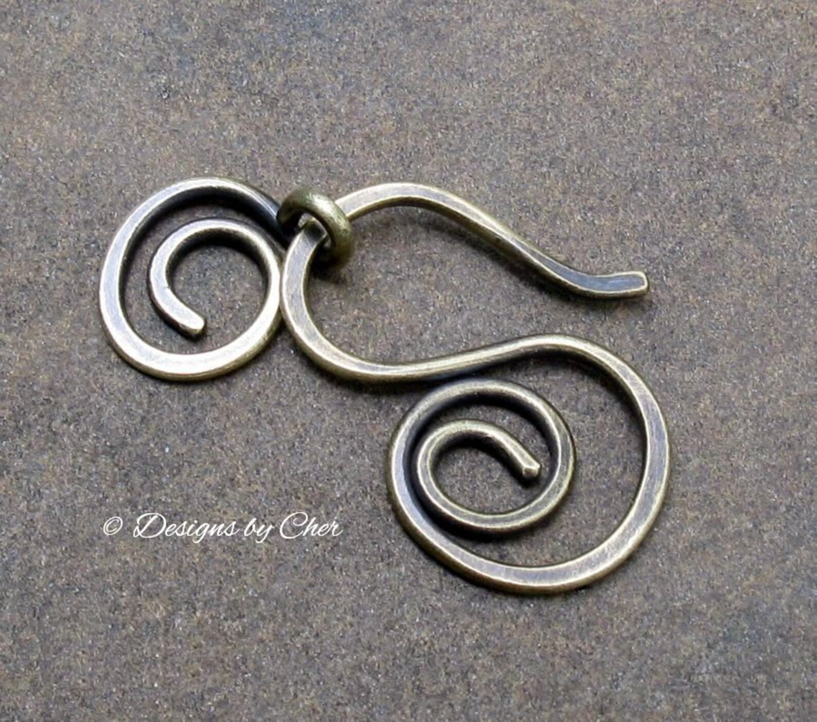 Large Handmade Metalwork Clasp Set 16 Gauge Antiqued Brass Etsy