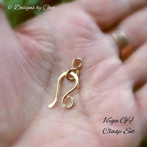 Gold Filled Hand Forged Clasps Yellow 20-16ga Rose 18ga Petite Hook & Eye Sets for Jewelry Making image 3