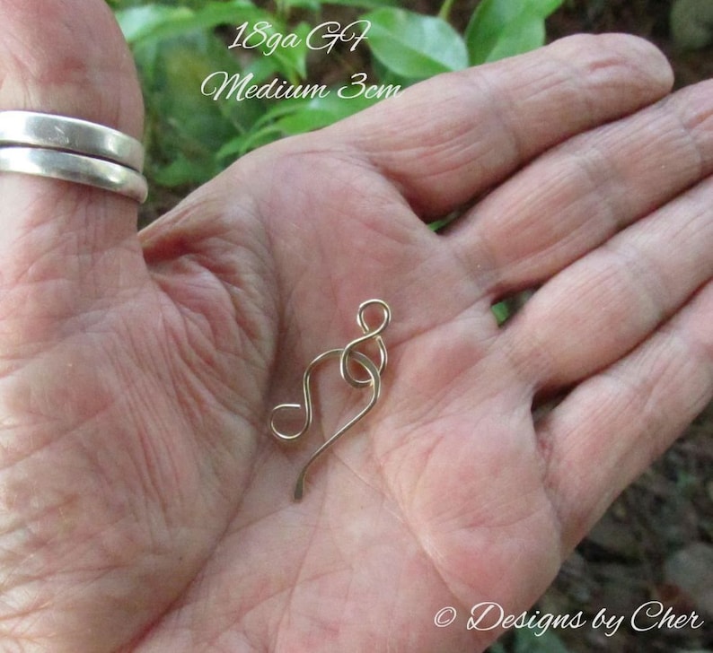 Gold Filled Hand Forged Clasps Yellow 20-16ga Rose 18ga Petite Hook & Eye Sets for Jewelry Making image 6