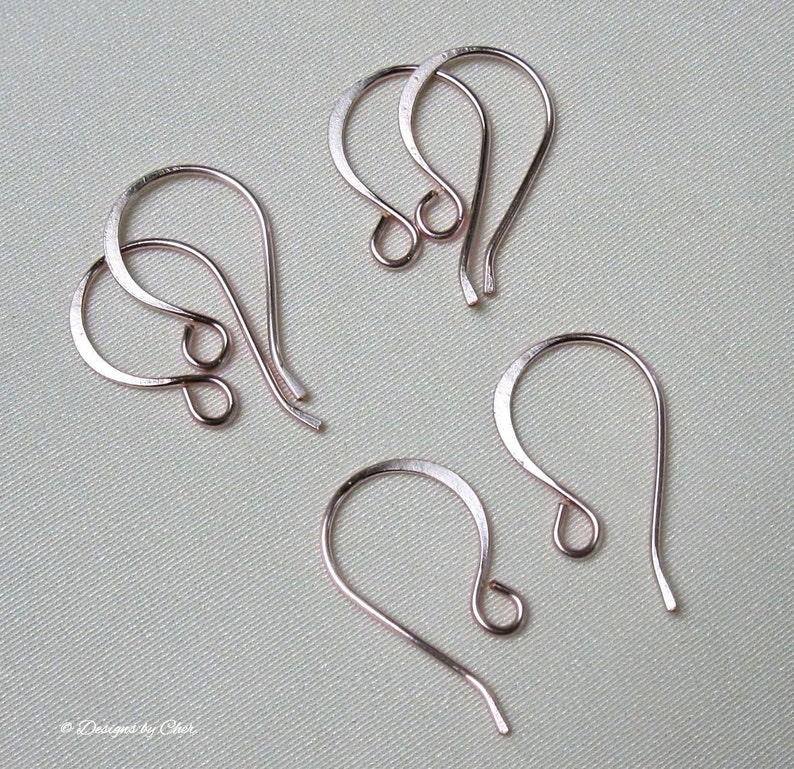 Handmade Rose Gold Classic Earwires, 20ga Artistic Wire 3pr Jewelry Components, Handmade Earring Findings image 5
