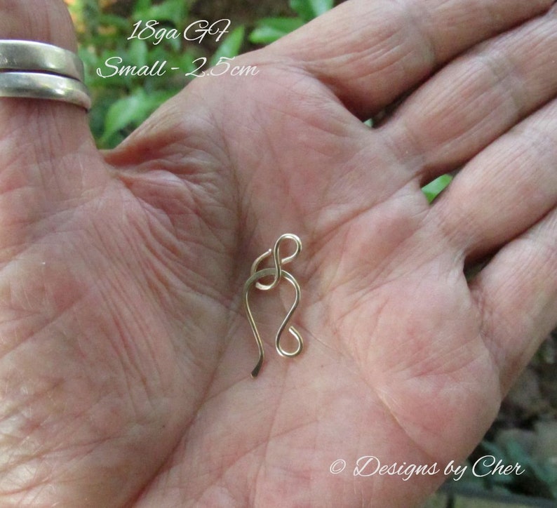 Gold Filled Hand Forged Clasps Yellow 20-16ga Rose 18ga Petite Hook & Eye Sets for Jewelry Making image 8