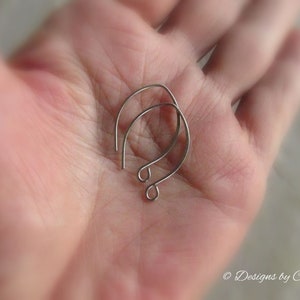 Pure Titanium Silver Almond Earwires 2pr Hypo Allergenic, Hand Forged Hammered, Earring Components Made to Order image 10