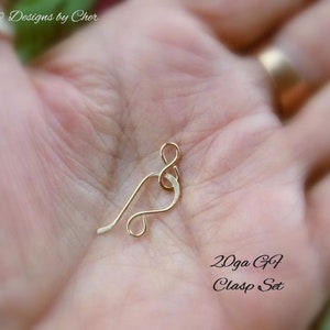 Gold Filled Hand Forged Clasps Yellow 20-16ga Rose 18ga Petite Hook & Eye Sets for Jewelry Making image 2
