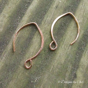 Copper Almond Earwires 2pr Set Antiqued or Bright Hand Forged Hammered 20 18ga Made To Order Ear Hooks image 7