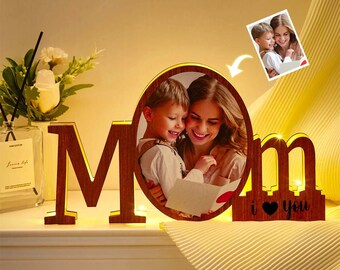 Custom Photo Ornaments Creative Night Light Commemorate Gifts for Mother's Day