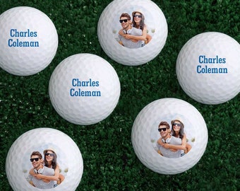 Lot de 6 balles de golf personnalisées avec image et texte, cadeau pour amateur de golf