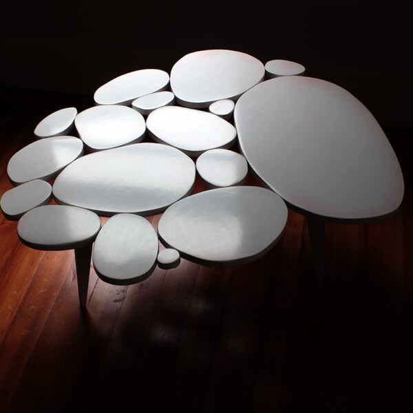 Square White Circles Table RESERVED for JanaLumsden