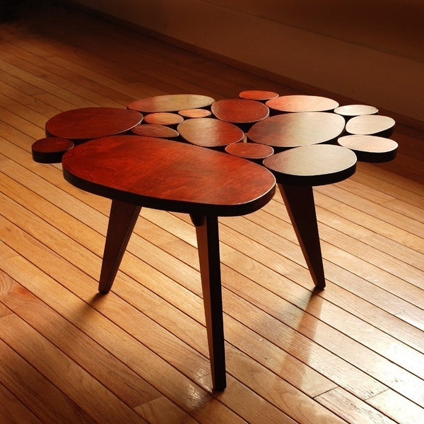 Modern Coffee Table, Circles Table, Retro Midcentury Table,  Organic Table