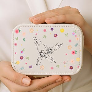 Personalisierte Schmuckbox zum Muttertag – Hände von Mama & Kindern  Geschenk für Mama | 1–13 Kinder | Familiengeschenk | Geschenk für Oma