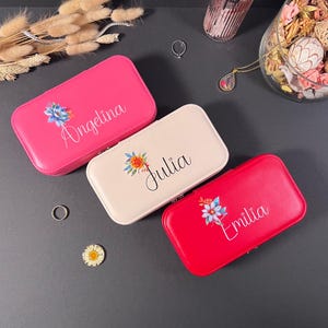 Schmuckkästchen mit Geburtsblume und Namen – Wundervolles Geschenk für Geburtstag, beste Freundin, Brautjungfer oder als Liebesgeschenk