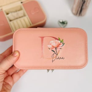 Personalisierte Schmuckkästchen mit Blumen-Monogramm – Geschenk für Mama & beste Freundin | Schmuckbox mit Name für Geburtstag und Muttertag