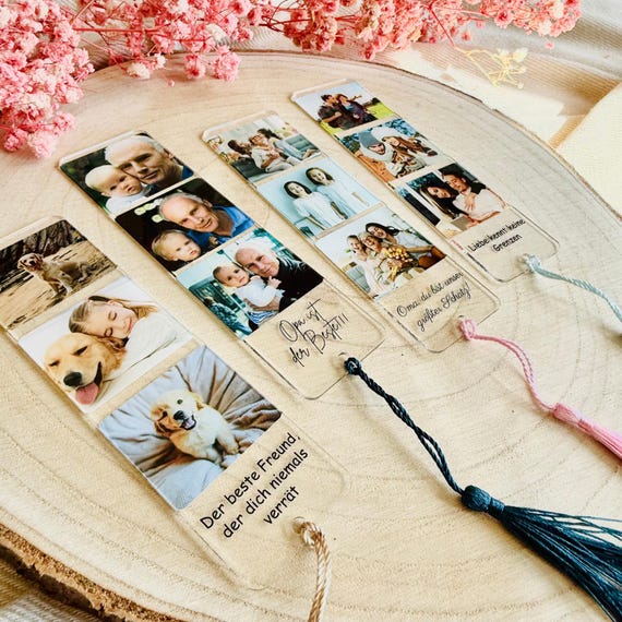 Personalisierte Lesezeichen mit Foto & Wunschtext – Geschenk für Leseratten, Freunde, Lehrer oder zum Abschied