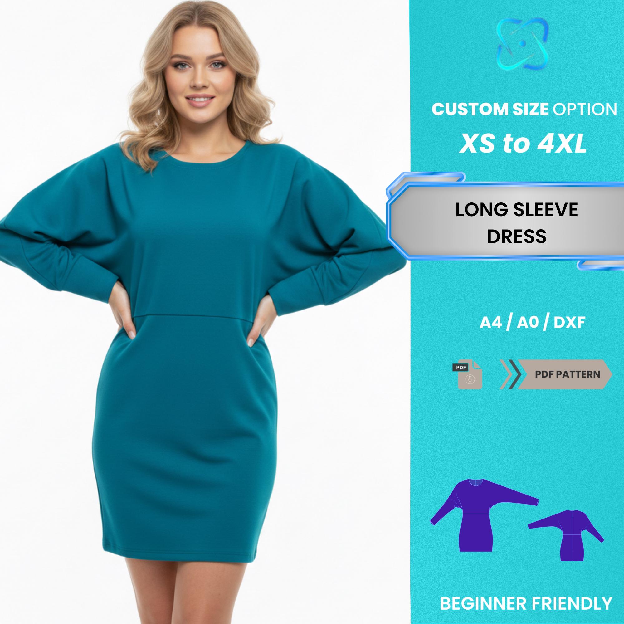 Longsleeve Teal Dress - Etsy