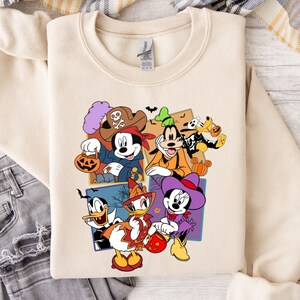 Disney Halloween Sweatshirt, Disney Sweatshirt, Spooky Disney Sweatshirt, Mickey Mouse Halloween Sweatshirt, Disney Characters Sweatshirt