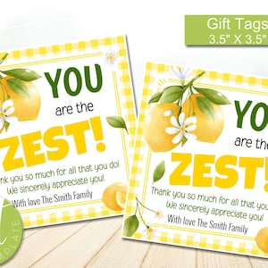 Redigerbar citronpresentetikett, du är den hetaste, citrontema-present till uppskattningsveckan, tack för volontärkollega, personallärare