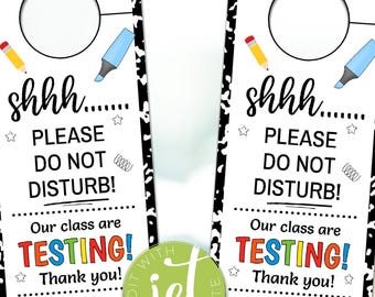 Cartello modificabile "Non disturbare" per la verifica delle lezioni, appendini per porte in classe, appendino per porte per insegnanti, download immediato